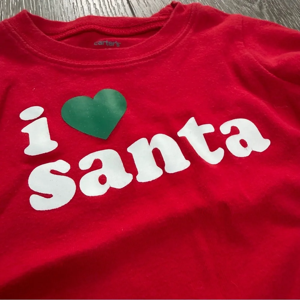 CARTERS 2PC CHRISTMAS SNUG FIT LONG SLEEVE SHIRT AND PANTS PJ SET RED 18MO